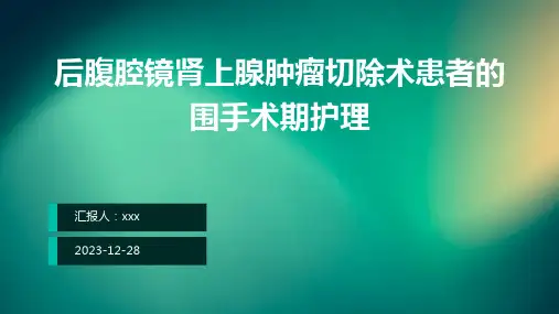 后腹腔镜肾上腺肿瘤切除术患者的围手术期护理PPT课件