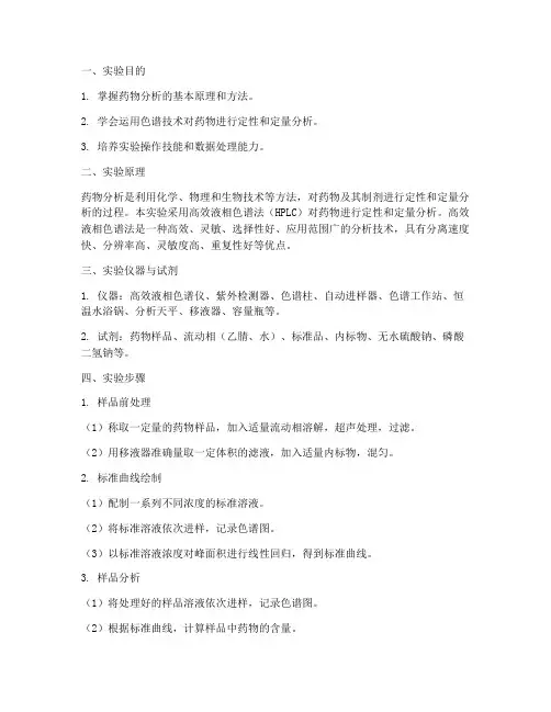 用药分析实验报告