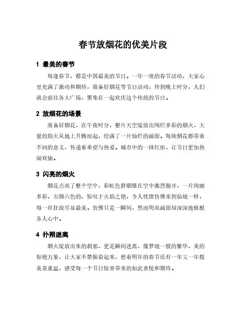 春节放烟花的优美片段