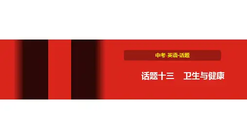 初中英语中考 话题十三 卫生与健康