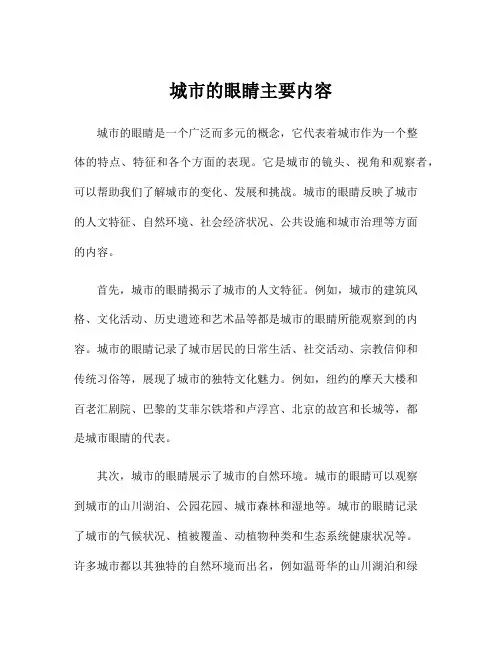 城市的眼睛主要内容