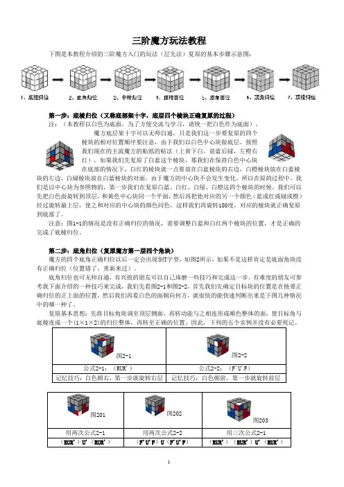 最全面的魔方还原步骤(带图解及公式)