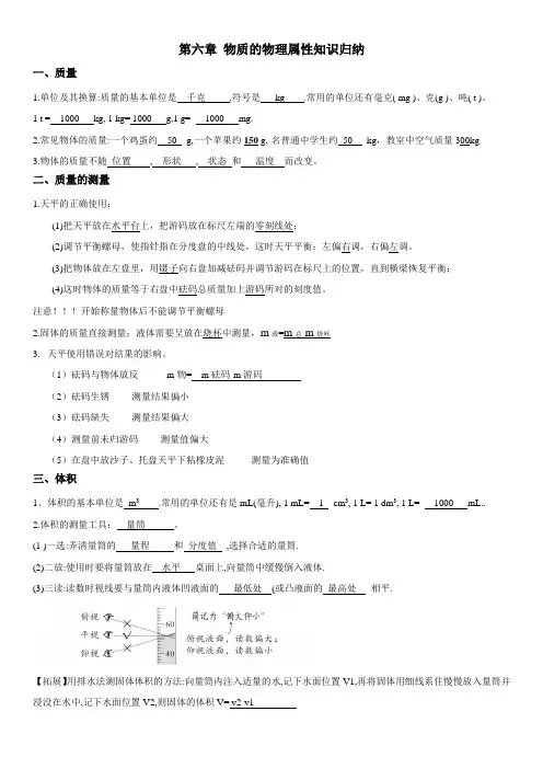 〖初中物理〗2024-20245学年苏科版物理八年级下册  物理知识归纳