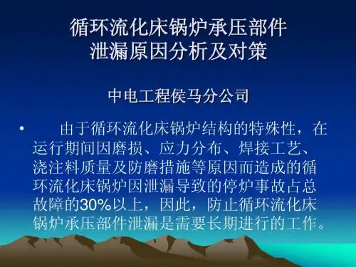 循环硫化床锅炉四管暴漏的原因分析及对策(中电工程侯马分公司)
