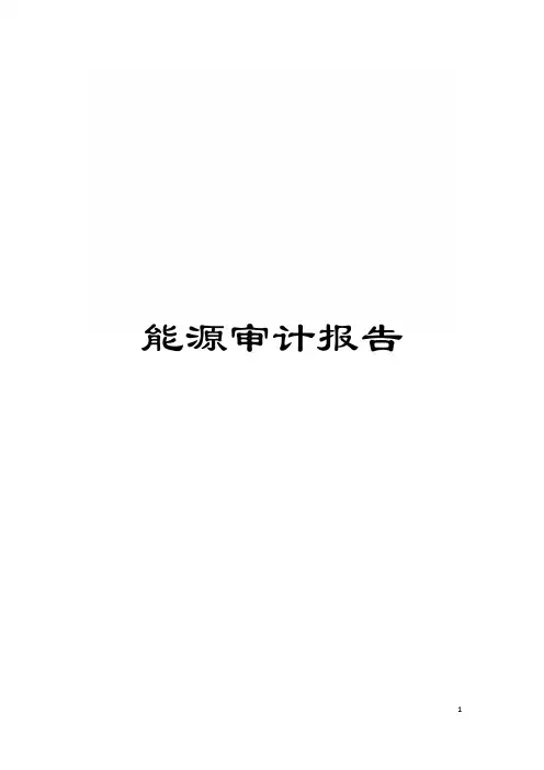 能源审计报告模板