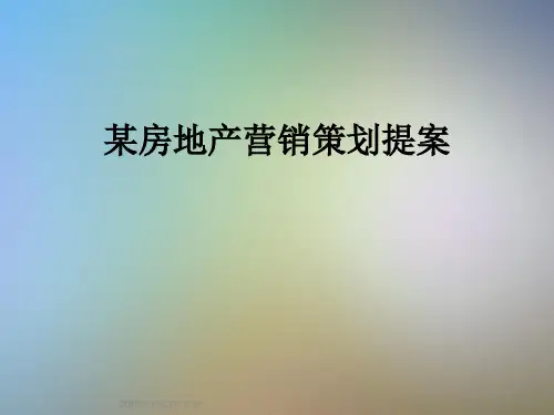 某房地产营销策划提案