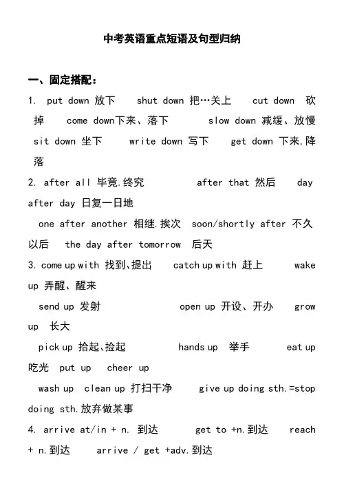 英语学考重点词汇及句型