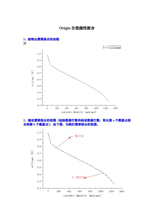 最新origin分段线性拟合教学内容