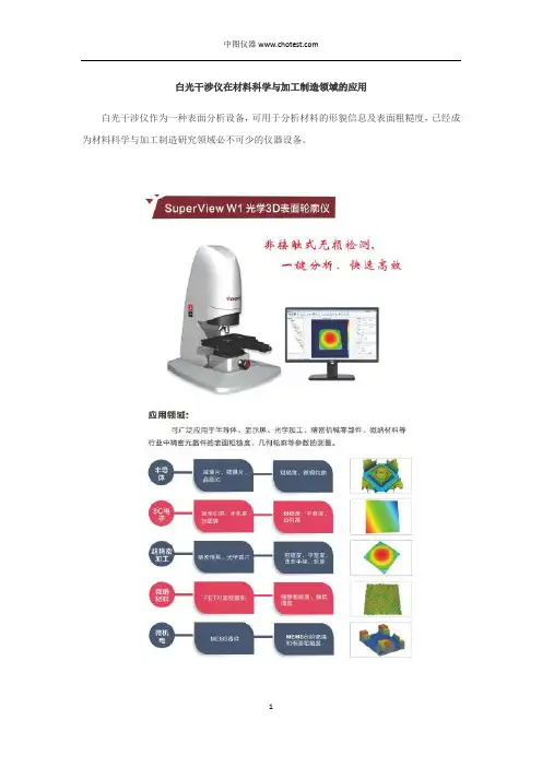 白光干涉仪在材料科学与加工制造领域的应用