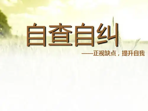 高中“自查自纠”主题班会 PPT
