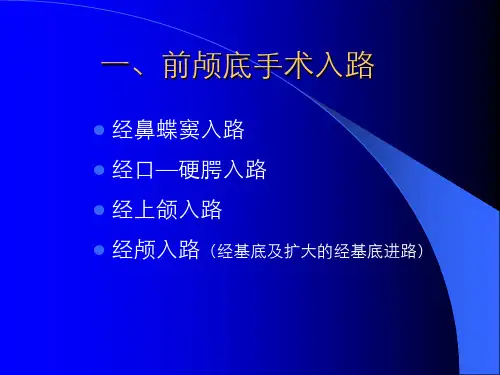 颅底常见手术入路
