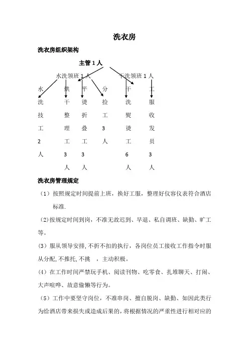 洗衣房各岗位职责