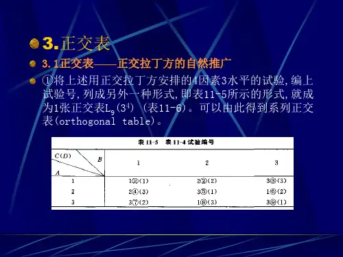 正交试验设计的基本步骤