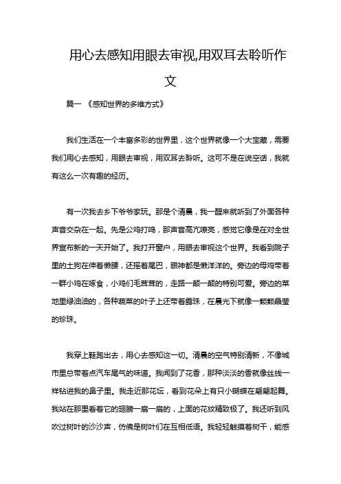 用心去感知用眼去审视,用双耳去聆听作文