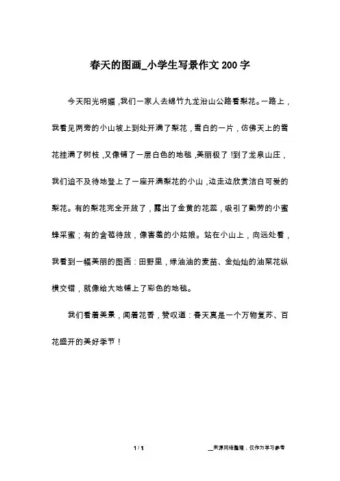 春天的图画_小学生写景作文200字
