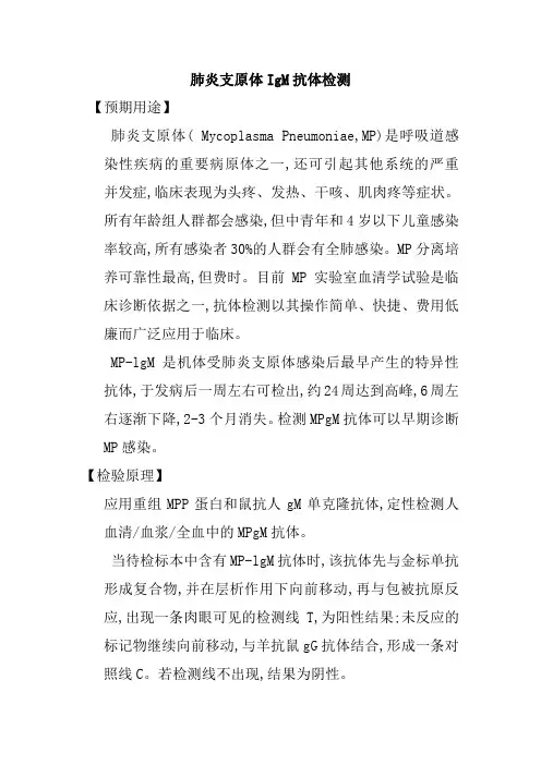 肺炎支原体IgM抗体检测