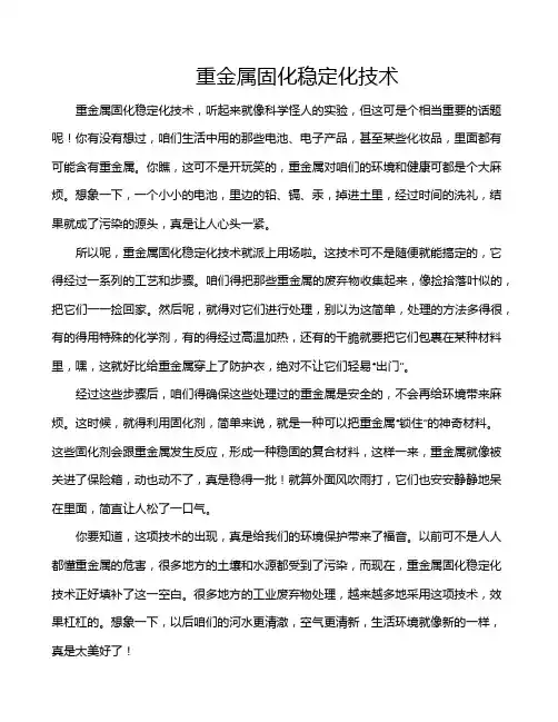 重金属固化稳定化技术