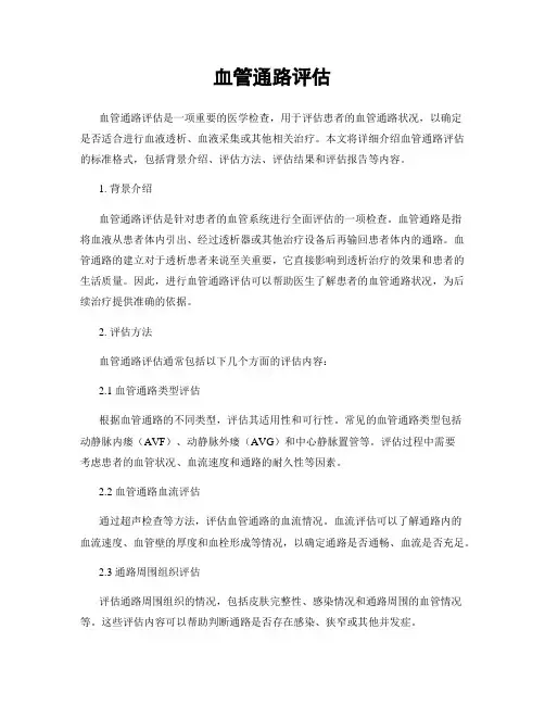 血管通路评估