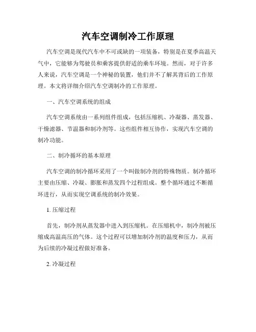 汽车空调制冷工作原理
