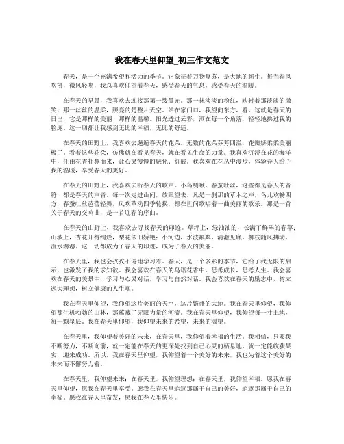 我在春天里仰望_初三作文范文