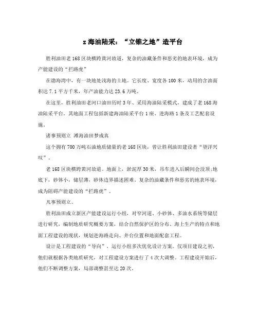 z海油陆采：“立锥之地”造平台