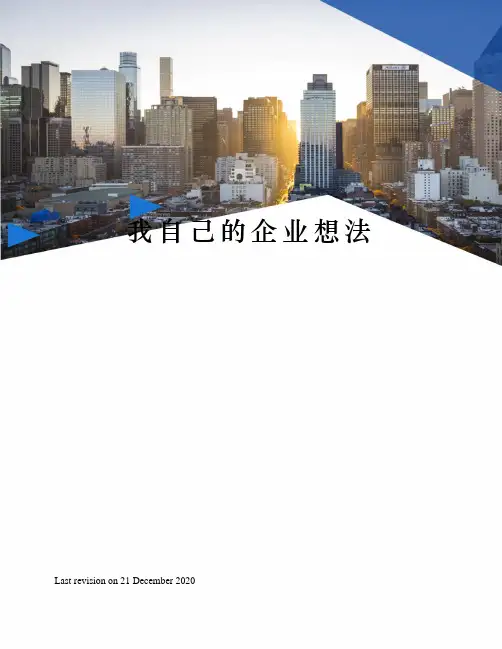 我自己的企业想法