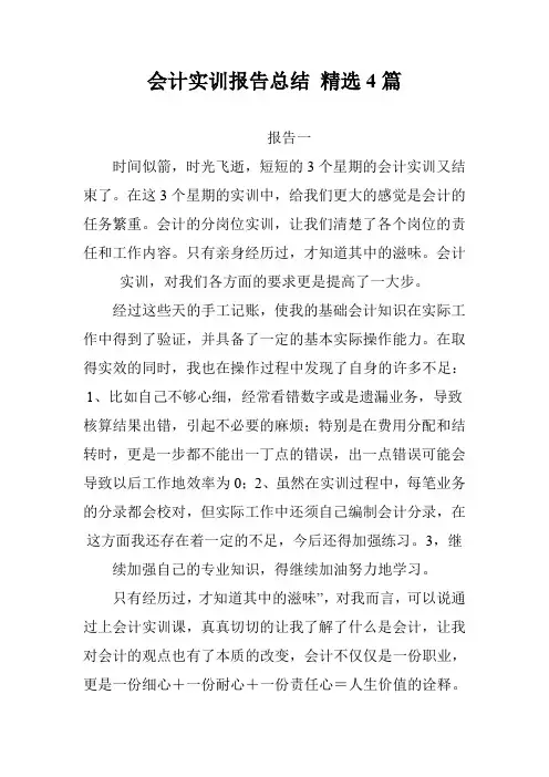 会计实训报告总结-精选4篇