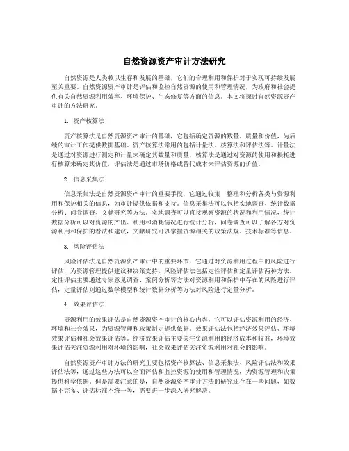 自然资源资产审计方法研究