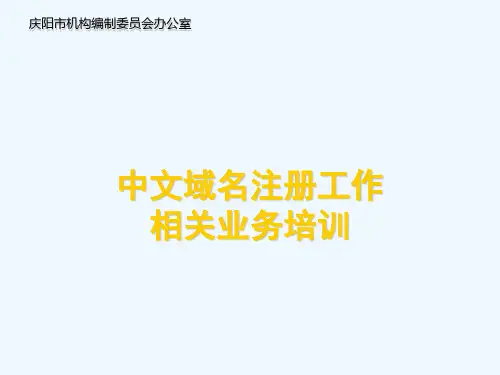中文域名申请注册流程(PPT47张)