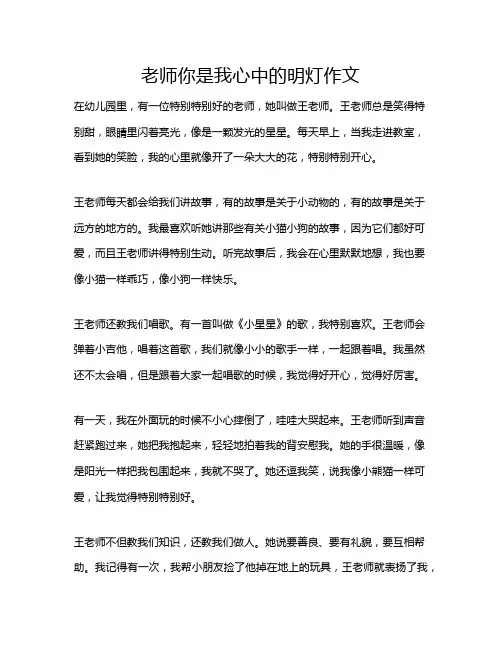 老师你是我心中的明灯作文