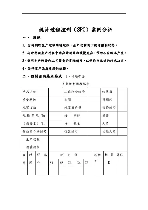 SPC统计过程控制案例分析报告