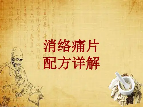 中成药配方详解：消络痛片