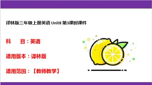 译林版三年级上册英语 Unit8 第3课时课件