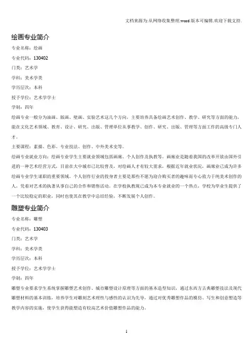 中国美术高考网：美术类专业介绍
