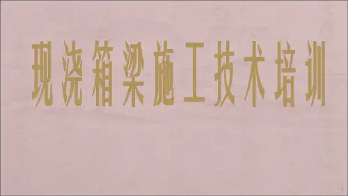 现浇箱梁施工技术ppt课件