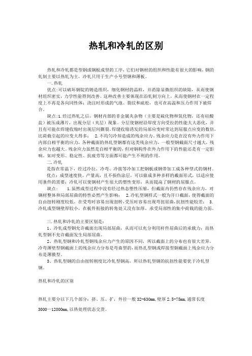 冷轧和热轧的区别