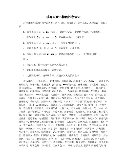 描写自豪心情的四字词语