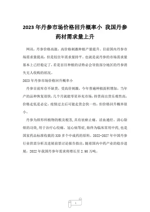 2023年丹参市场价格回升概率小 我国丹参药材需求量上升_14