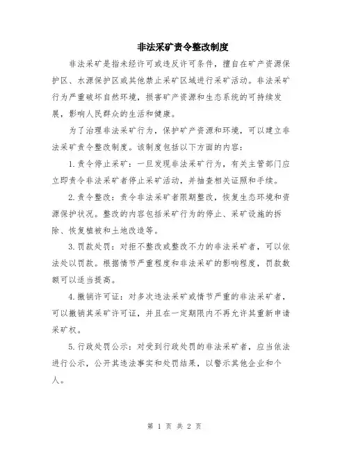非法采矿责令整改制度