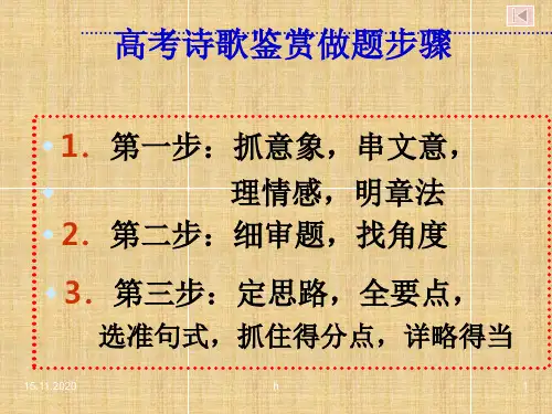 [语文]高考古诗词歌鉴赏题型及相应答题模式p总结pt