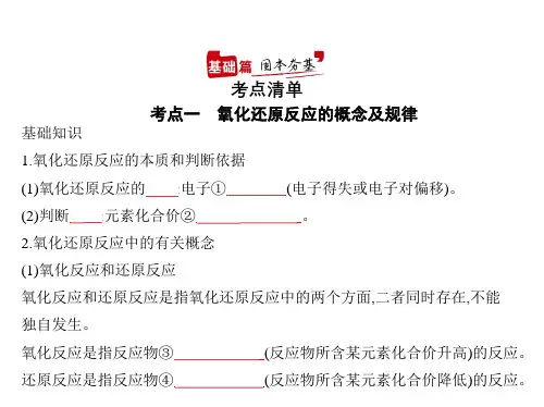 2021年湖南高考化学复习课件：专题4 氧化还原反应