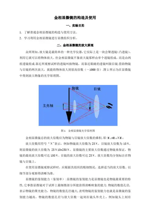 金相显微镜的构造及使用