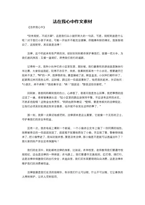 法在我心中作文素材