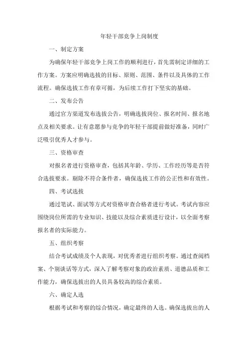 年轻干部竞争上岗制度