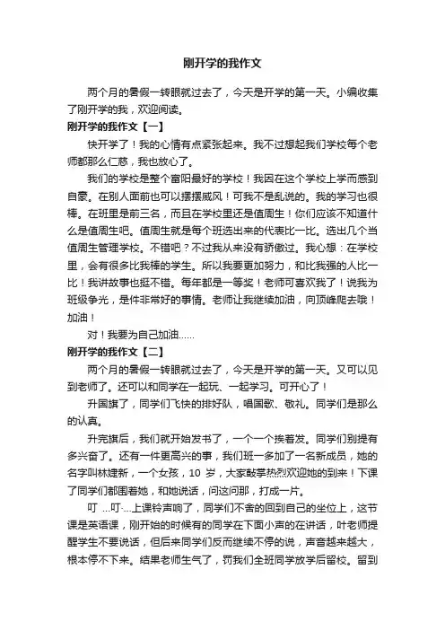 刚开学的我作文