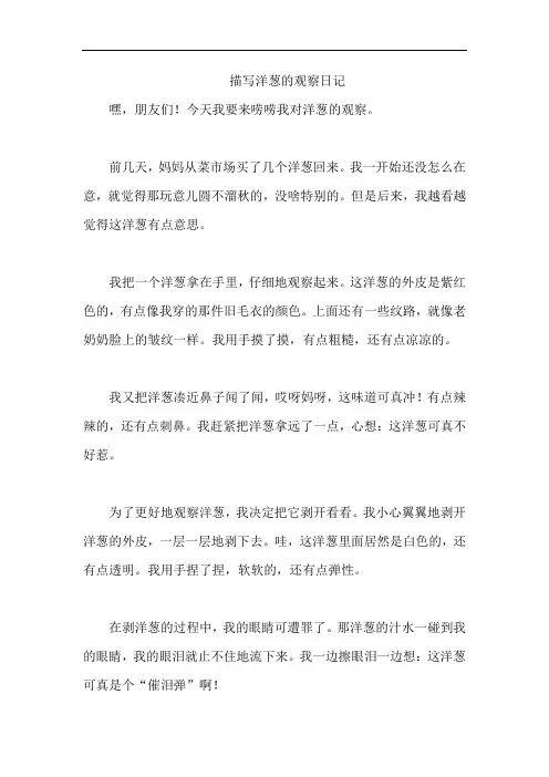 描写洋葱的观察日记