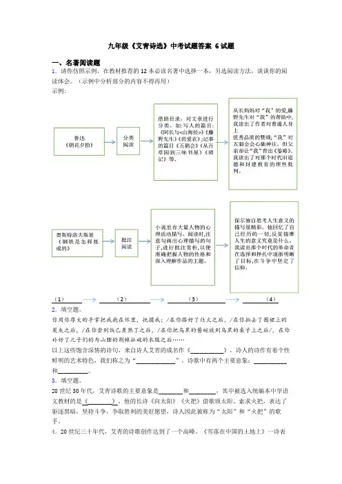 九年级《艾青诗选》中考试题答案 6试题