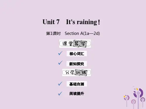七年级英语下册 Unit 7 It’s raining(第1课时)Sectio
