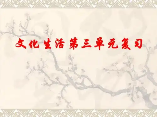 高中思想政治人教版必修三文化生活第三单元复习