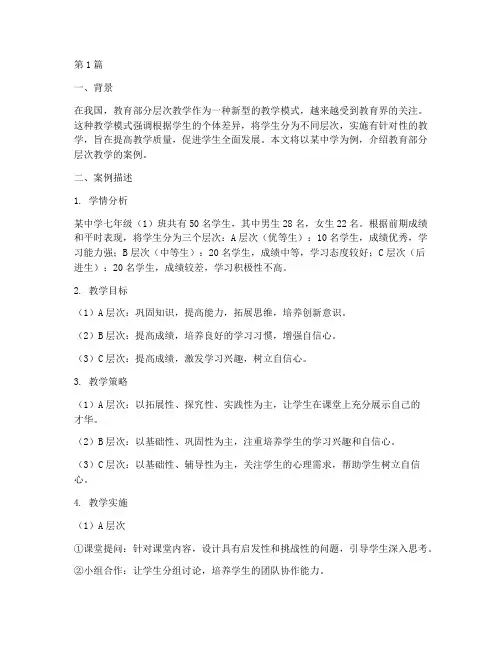 教育部分层次教学案例(3篇)